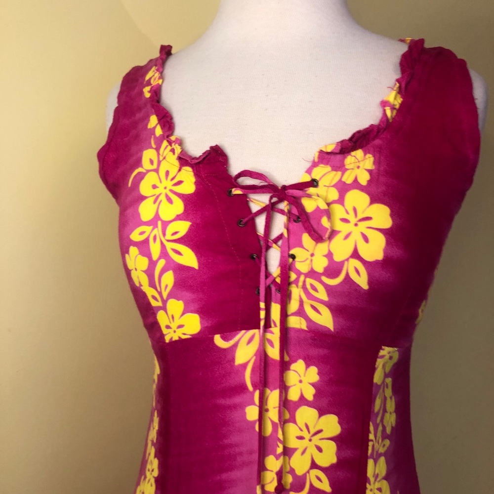 Royal Creations Floral Pink and Yellow dress - Picture 2 of 10